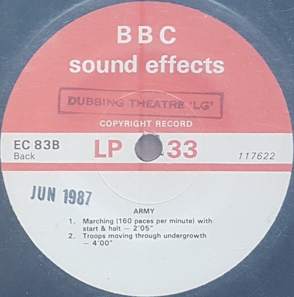 EC 83B Army drill Not registered from the BBC records and Tapes library Label